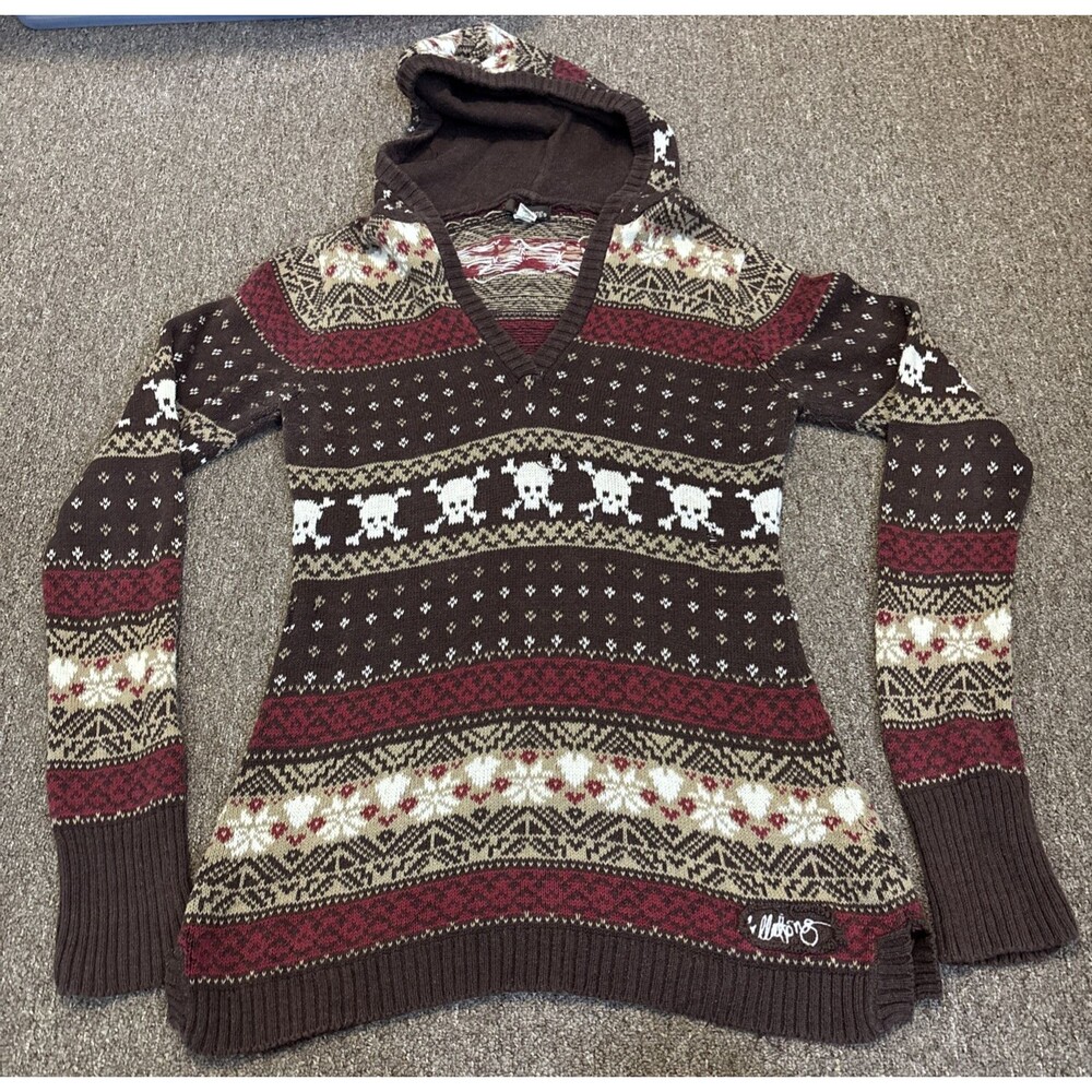 Billabong Punk Mori Vintage Surf Knit Hoodie - Stylish & Unique L (READ)